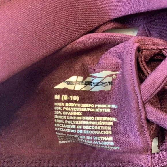 AVIA Burgundy Colored Workout Bra Top NWOT - Picture 4 of 4